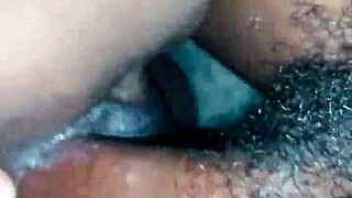 hood bitch rides big cock till creampie in her ass