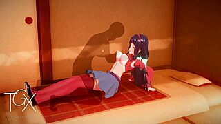 Anime Hentai Game: Mita Has Sex in Various Positions and Blowjob