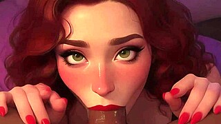 Redhead stepsister sucks big black cock at club pov