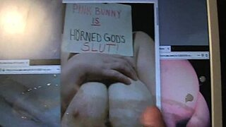 Amateurs create a homemade cum tribute for pinkbunny.