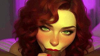 Redhead stepsister sucks big black cock at club pov