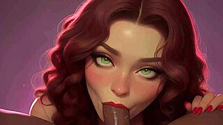 Redhead stepsister sucks big black cock at club pov