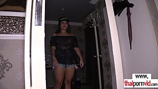 Chubby thai teen natty enjoys european guy in casual encounter