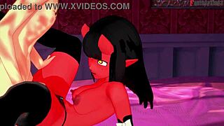 Meru the succubus in a hardcore scene for the first time in fantasyking3