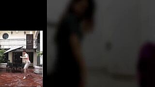 Hot teen gets naughty with cousin on cam show