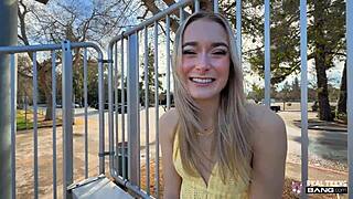 Kinky blonde Thea Summers has outdoor and POV sex in public