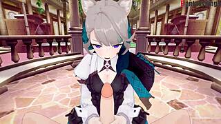 Lynette intensely sucks and fucks in Genshin Impact