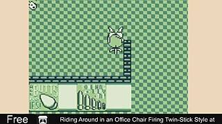 Riding office chair, firing twin-stick style at work