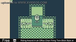 Riding office chair, firing twin-stick style at work