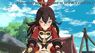 Genshin impact animation: Amber and Aether's passionate scene