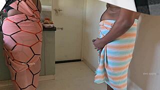 Nude Tamil man masturbates in front of his maid