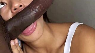 want to see a sloppy blowjob with deep throat from this amateur latina girlfriend on a big cock?