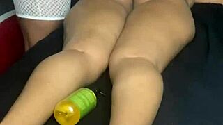 practicing a deep sensual massage on my step sister’s tattooed ass