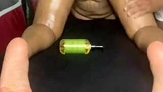 practicing a deep sensual massage on my step sister’s tattooed ass