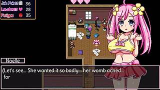 Noelle does her best with big tits and ass in hentai game toys
