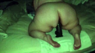 big woman usin’ a huge dildo, dang it’s wild seein’ her go at it like that