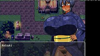 Tanned girl natsuki gets her huge tits wet in hentai game ep 35