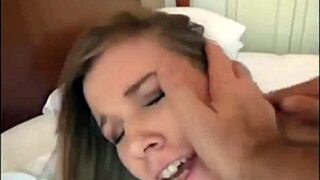 Beautiful white woman having anal sex with two men