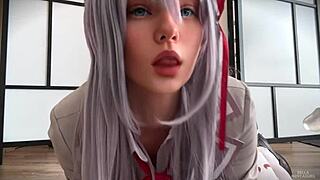 Alya Flirting with a Dildo Wildly - Bella Hentaigirl