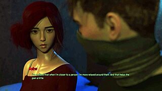 sexy redhead licks balls and deep throats huge cock while gaming