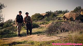 Brunette with big boobs on a couch, riding a dick