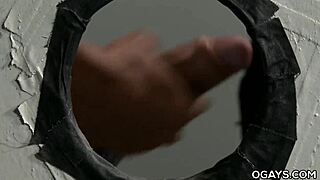 Gay gloryhole fun with men sucking and fucking