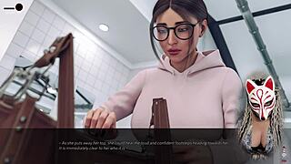 In the office, the sexy secretary with huge boobs teases her boss playfully during roleplay.