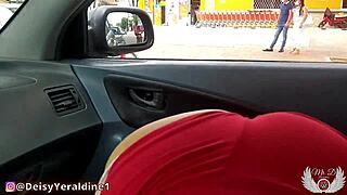 Deisyyeraldine Flashes Tits and Ass to Strangers While Driving in City Streets.