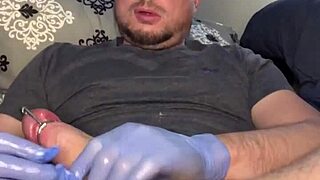 Flexible guy uses plug for hardcore masturbation with big cock in fetish scene