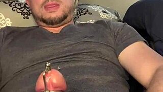 Flexible guy uses plug for hardcore masturbation with big cock in fetish scene