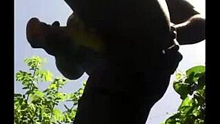 Ebony Secretary Teases Friend with Flexible Legs in Outdoor Pussy Fuck