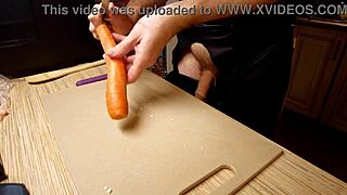 Sexy gay chef cooking NAKED, playing with toys in kitchen solo!