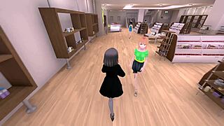 Secretly Exposing Under Naked Coat in Public Anime Game