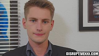 Blonde colleague at work in office setting