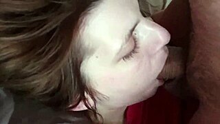 This is a compilation of deepthroat blowjobs and facial cumshots from an amateur video