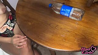 sexy big-ass blonde niece fucks lucky uncle in kitchen