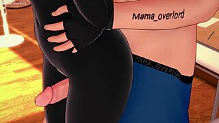 Girlfriend dresses as Enderman for bedtime hentai play in 3D Minecraft