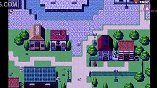 i thnk she's bathing but maybe not in this hentai game