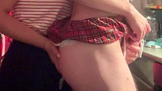 Stepsister enjoys intimate bathroom moments with stepbrother.