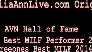 julia ann, the hot milf, pleasures herself with a huge dildo