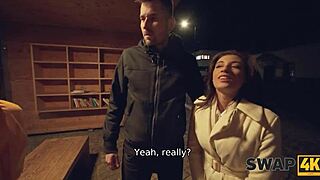 Husband and wife swap for kinky bus station fun