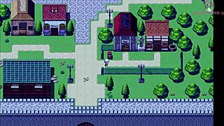 i thnk she's bathing but maybe not in this hentai game