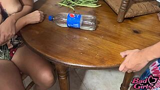 sexy big-ass blonde niece fucks lucky uncle in kitchen