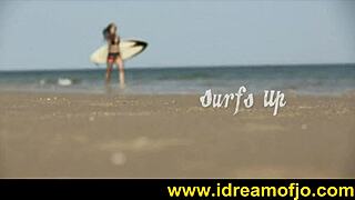 surfs up with softcore beach masturbation