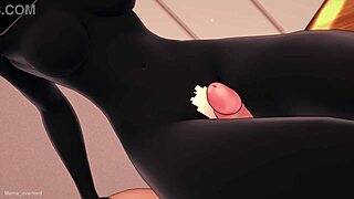 Girlfriend dresses as Enderman for bedtime hentai play in 3D Minecraft