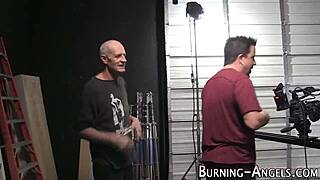 Alternative Slut Poses in Fetish Heels for Backstage Shoot