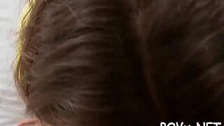 young 18+ angels give rough blowjob sucking tits 😈