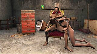 3D animated porn with a brunette babe in Fallout 4 setting