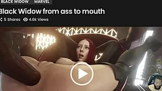 Black widow's tight pussy gets pounded by monster cock
