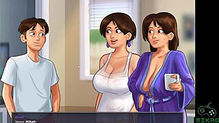 Housewife's tight ass gets a cucumber insertion in anime